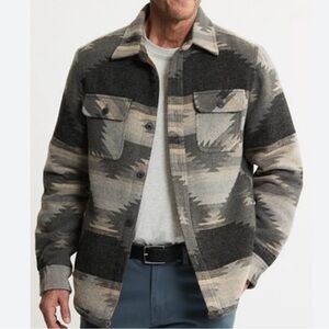 JACHS  M LARGE Southwestern‎ Wool Coat Blend Sherpa Jacket Shacket Aztec Navajo